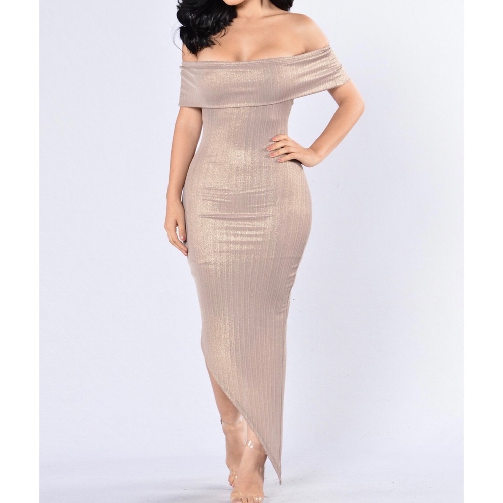Fashionnova Champagne Dress